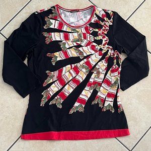 J MCLAUGHLIN Signature Tee Catalina Cloth Top 3/4 Sleeves - M